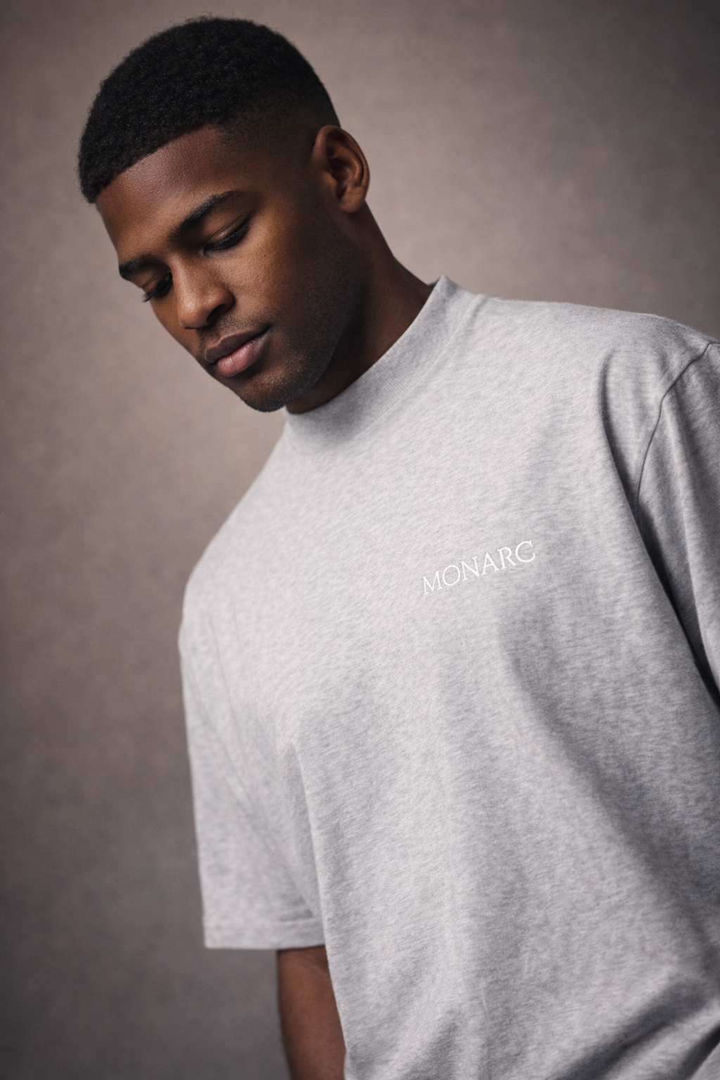 Unisex organic oversized high neck t-shirt